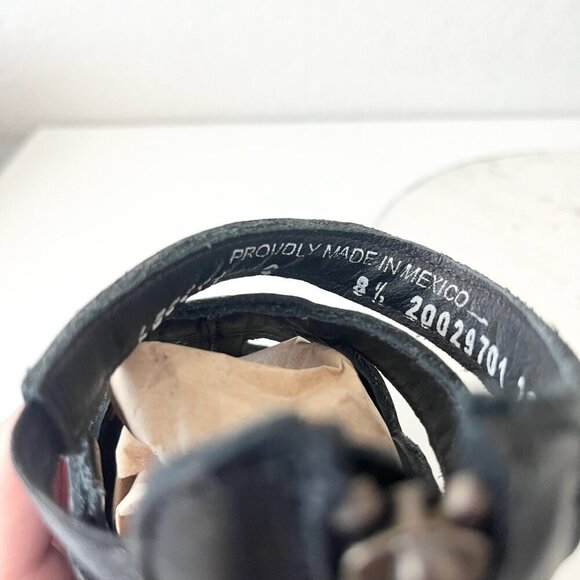 NEW Lane Boots BECCA Womens Black Wedges 8.5 Western Sandals Cowgirl Leather - Picture 8 of 10